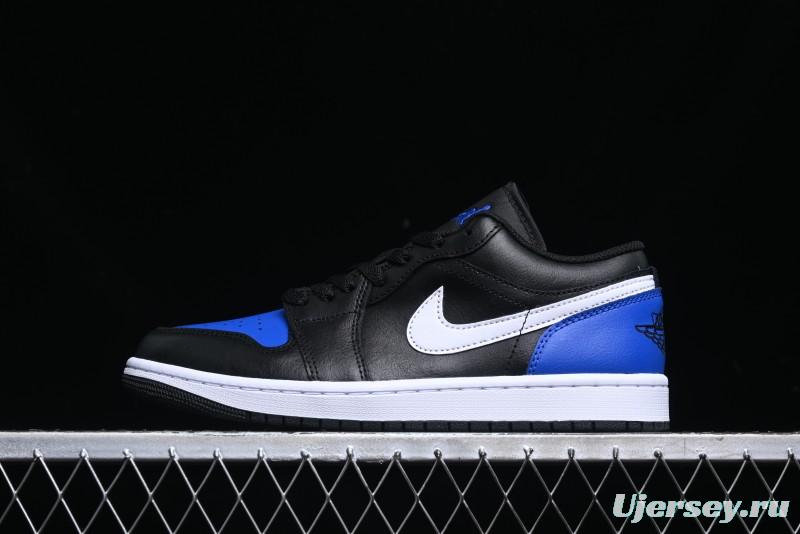 Nike Air Jordan 1 Low Retro Basketball Shoes Black Blue - 553558-042