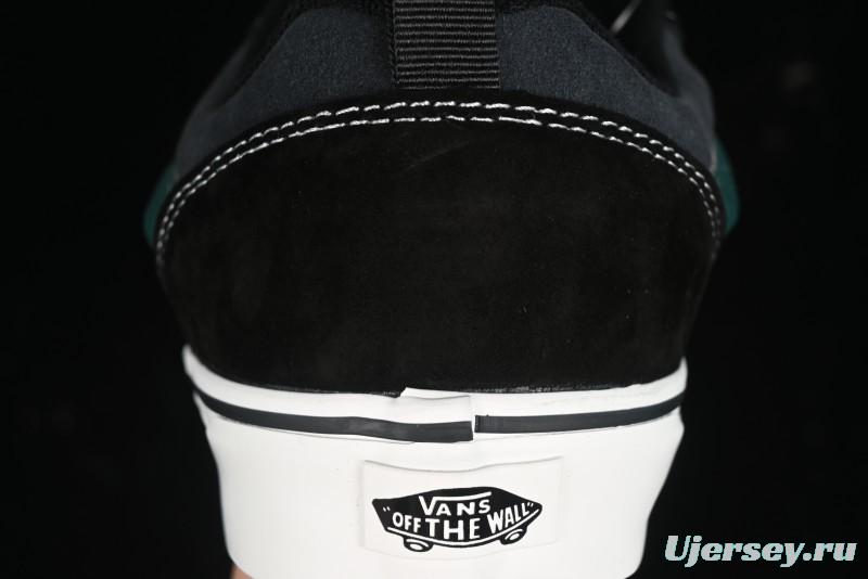 Vans Knu Skool Carbon Grey Black Green Low Top Retro Casual Vulcanized Sneakers - VN000D6CCI2