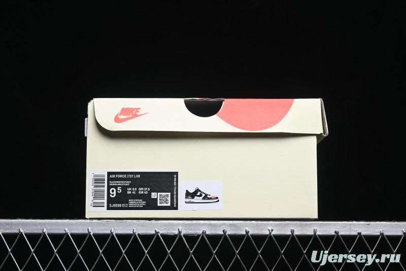 Nike Air Force 1 '07 Low Stussy Collaboration - Black White Double Swoosh Red Tag Low-Top Casual Sneakers - SJ6698-012