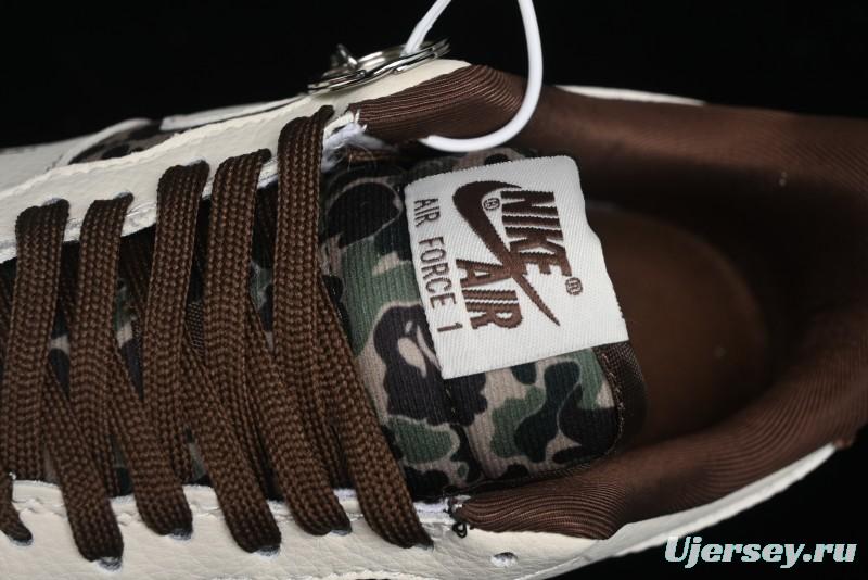 Nike Air Force 1 Low Bape Collaboration - Beige Camo Casual Sneakers - KK1988-019