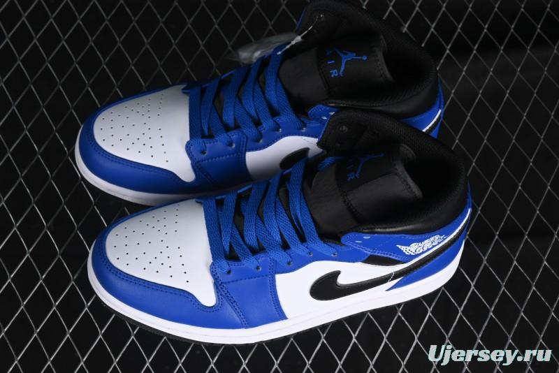 Nike Air Jordan 1 Mid AJ1 Basketball Shoes White Blue - DQ8423-402