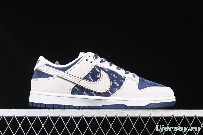 Nike SB Dunk Low Stussy Collaboration - Light Blue Pig Anniversary High-End Custom Low-Top Casual Skate Shoes - XX2025-528