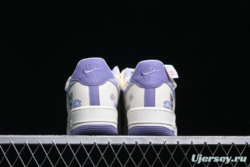 Nike Air Force 1 Low Kuromi Casual Sneakers with Lace-Up Design - BD7701-220