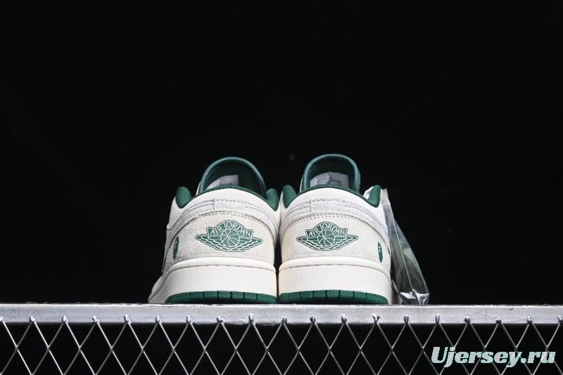 Nike Air Jordan 1 Low AJ1 Bape Collaboration - Full Pig Eight Green Grey Retro Basketball Shoes - DM9188-009