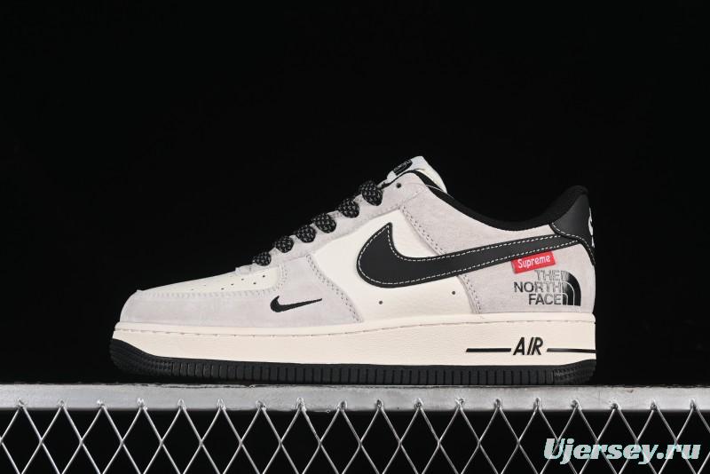 Nike Air Force 1 '07 Low Supreme Stussy Collaboration - Black Grey Red Label Low-Top Casual Sneakers - XZ6188-115