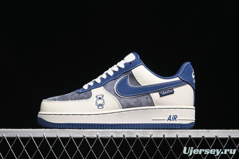Nike Air Force 1 '07 Low Violent Bear Collaboration - Grey Beige Blue Low-Top Casual Sneakers - KK1988-017