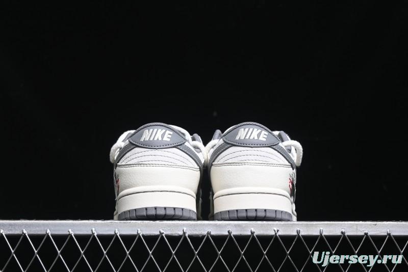 Nike SB Dunk Low Supreme x Stone Island Triple Collaboration - Strap Patch Gray Hook Anniversary High-End Custom Low-Top Casual Skate Shoes - YX5066-203