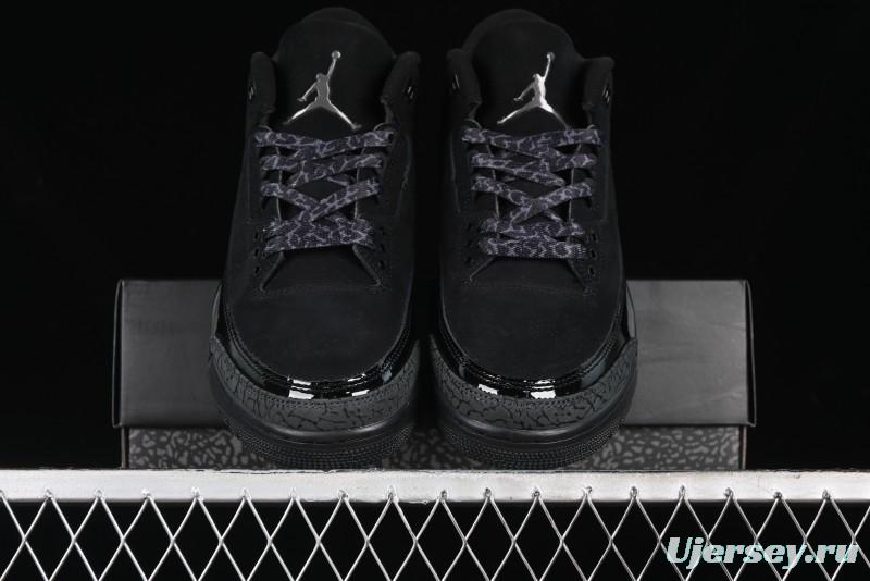 Nike Air Jordan 3 Retro Basketball Shoes in Midnight Black - CT8532-001