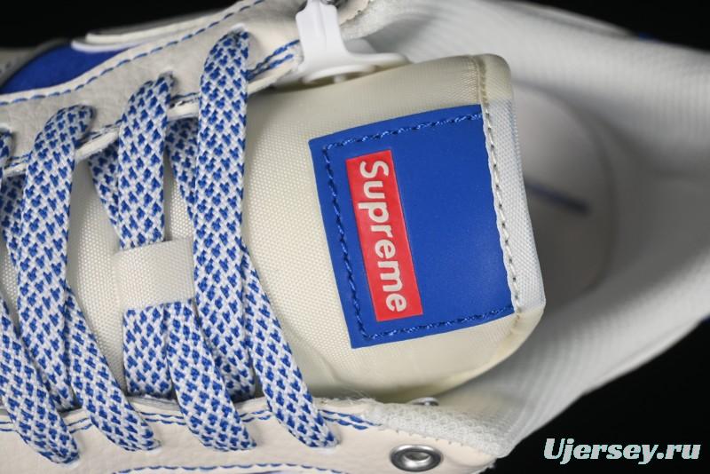 Nike Air Force 1 '07 Low Supreme Collaboration - Off White Navy Blue Low Top Casual Sneakers SJ6698-004