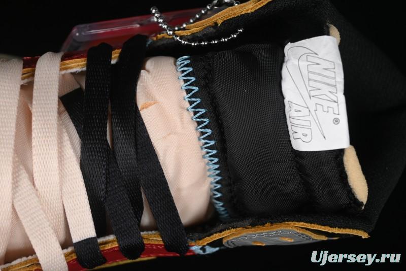 Nike Union x Air Jordan 1 Retro High Basketball Shoes with Chicago-Inspired Colorway - HV8563-600