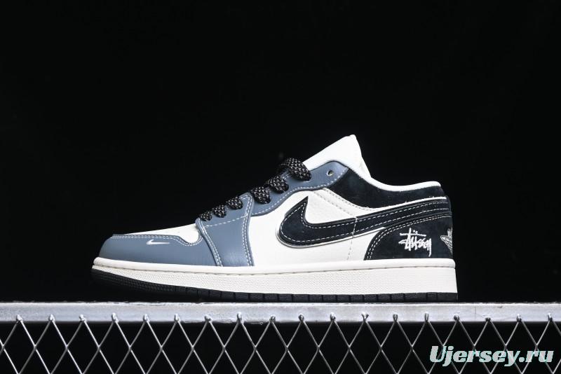 Nike Air Jordan 1 Low Stussy Collaboration Retro Basketball Shoes - XX3318-505