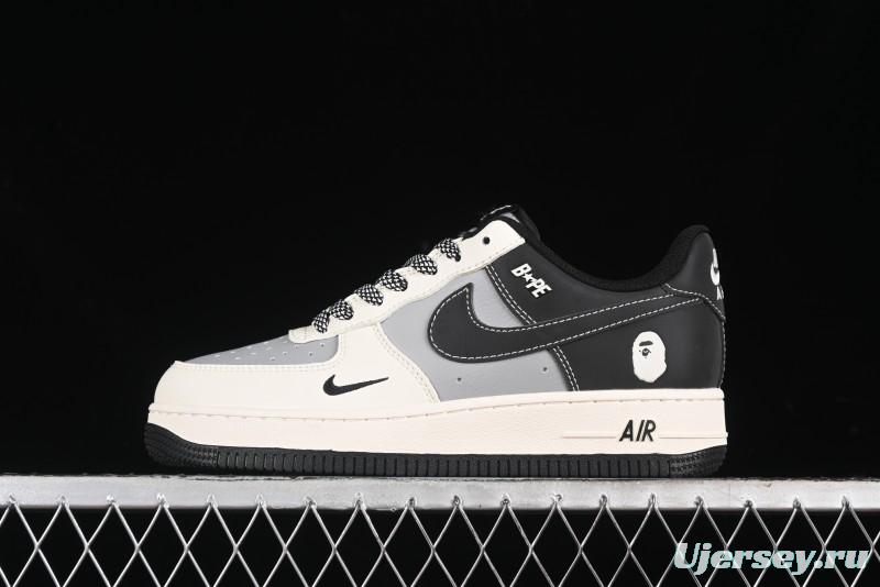Nike Air Force 1 '07 Low Bape Collaboration - Beige Grey Black Low-Top Casual Sneakers BB6566-209