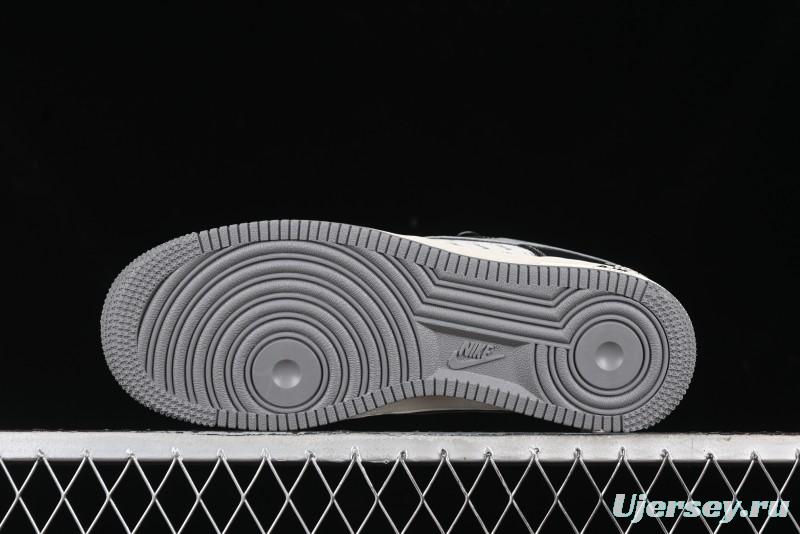 Nike Air Force 1 '07 Low Stussy Collaboration - Black Grey Casual Sneakers - XZ3328-566