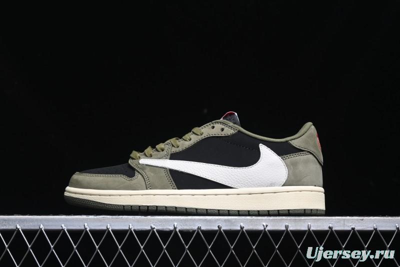Nike Travis Scott x Air Jordan 1 Low OG AJ1 Collaboration Reverse Swoosh Sneakers - DM7866-002