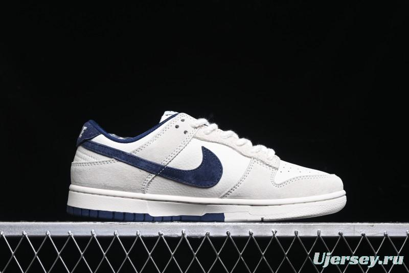 Nike SB Dunk Low Supreme x Stussy Triple Collaboration - Off White Navy Swoosh Anniversary High-End Custom Low-Top Casual Skate Shoes - SJ2068-271