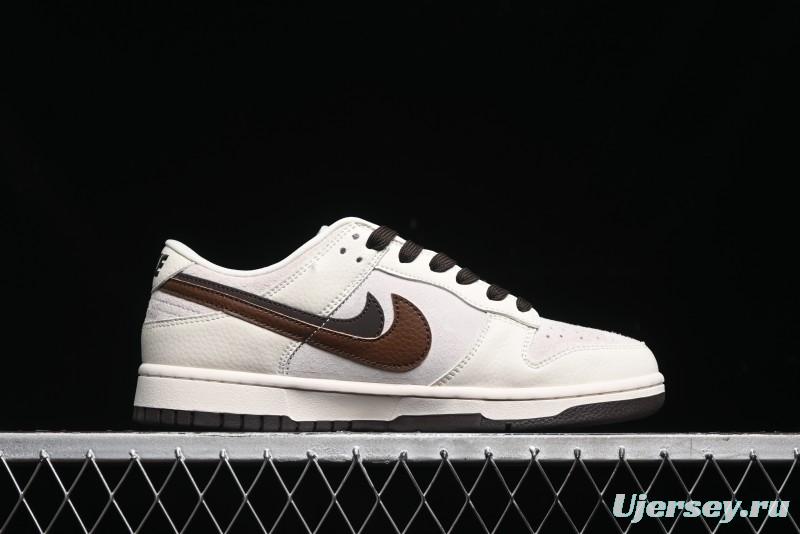 Nike SB Dunk Low Dior Collection - Beige Brown Swoosh Anniversary Custom Low-Top Casual Skate Shoes - XD6188-046
