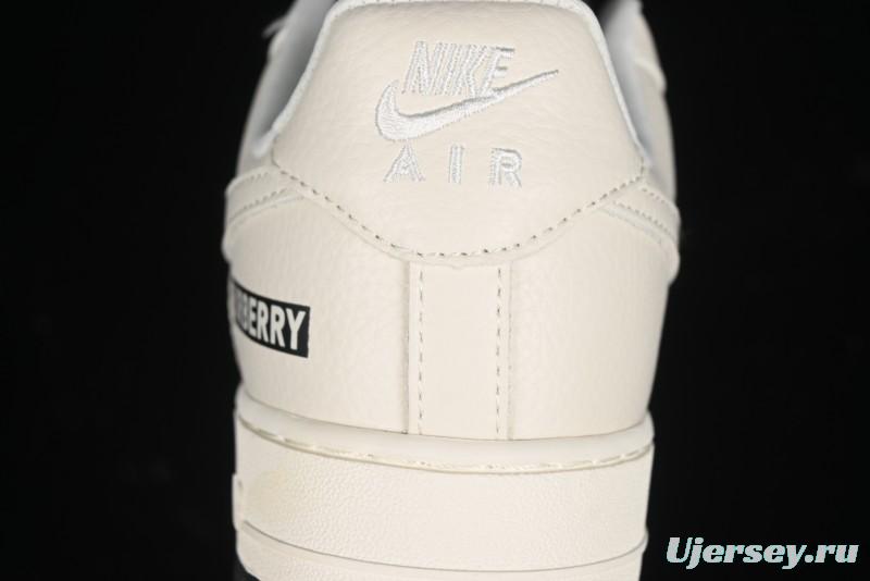 Nike Air Force 1 '07 Low Burberry Collaboration - White Black Check Low-Top Casual Sneakers - DF0180-005