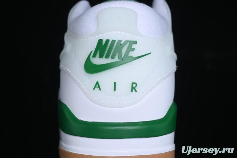 Nike Air Jordan 4 Remastered AJ4 Retro Sneakers in White Green with Gum Sole - FQ7939-103