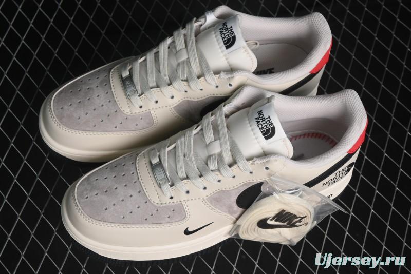 Nike Air Force 1 '07 Low The North Face Collaboration - Beige Black Red Sole Low-Top Casual Sneakers - XZ6188-309