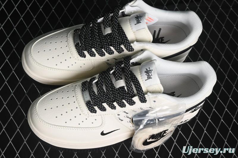 Nike Air Force 1 '07 Low Stussy Collaboration - Black Sail Metallic Silver - XZ3328-506