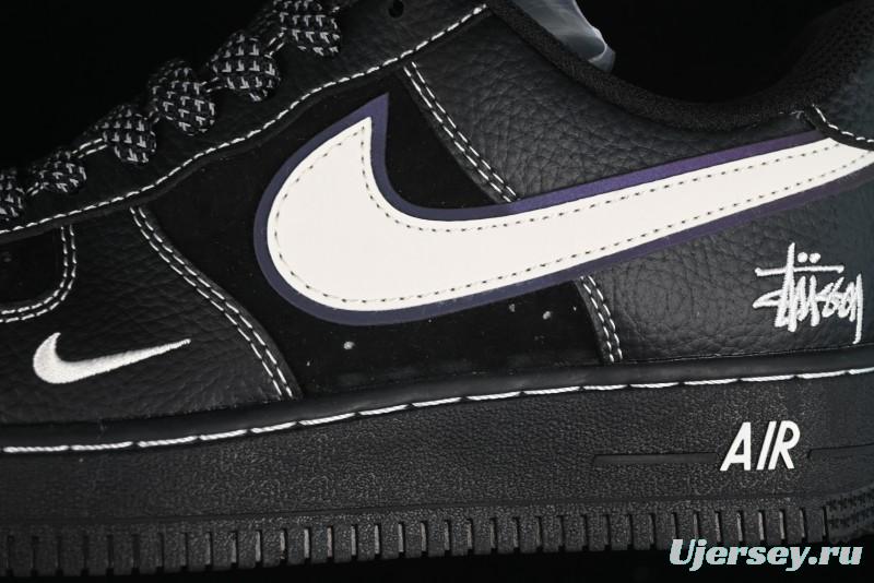Nike Air Force 1 '07 Low Stussy Collaboration - Samurai Black Low-Top Casual Sneakers - XZ6188-969