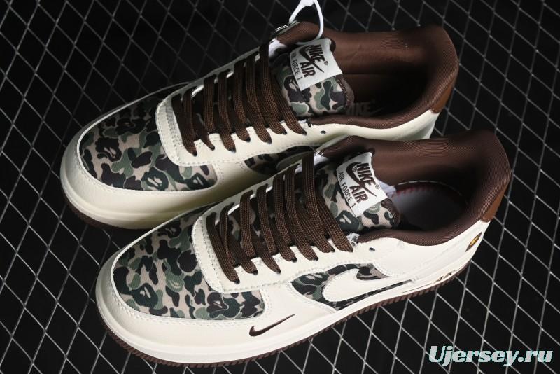 Nike Air Force 1 Low Bape Collaboration - Beige Camo Casual Sneakers - KK1988-019