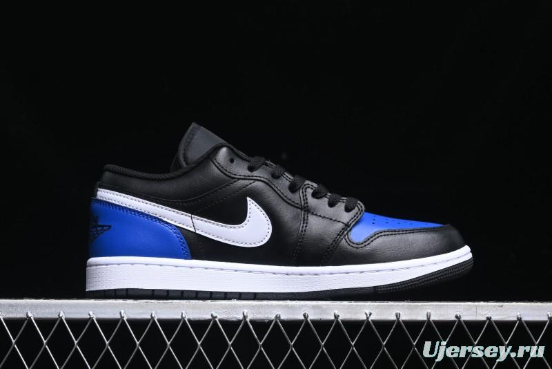 Nike Air Jordan 1 Low Retro Basketball Shoes Black Blue - 553558-042