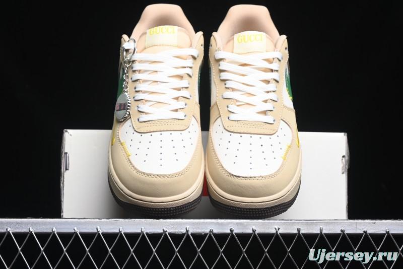 Nike Air Force 1'07 Low Gucci Collaboration White Brown Green Low-Top Casual Sneakers - KK1988-024