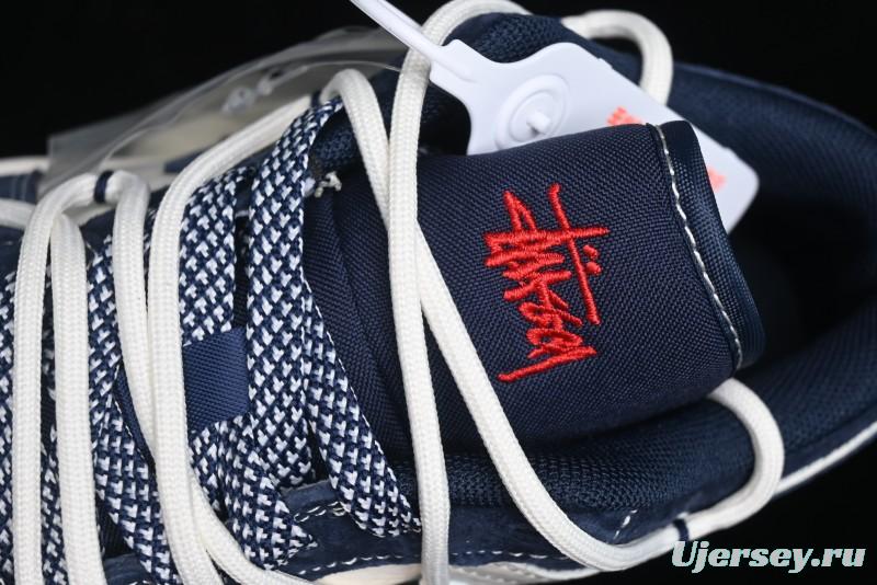 Nike Air Jordan 1 Low Stussy Collaboration - Blue Red Custom High-End Retro Basketball Shoes - SJ9950-049