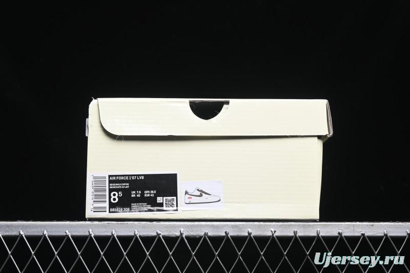 Nike Air Force 1 '07 Low Stone Island x Supreme Collaboration - Beige Brown Swoosh Casual Sneakers - BB1616-306