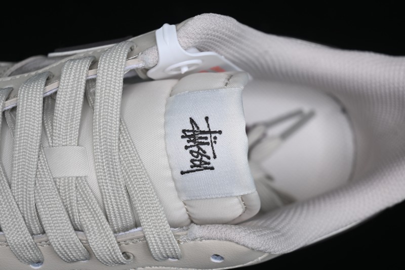 Nike Air Force 1 '07 Low Stussy Collaboration - White Black Sole Low-Top Casual Sneakers - XZ6188-279