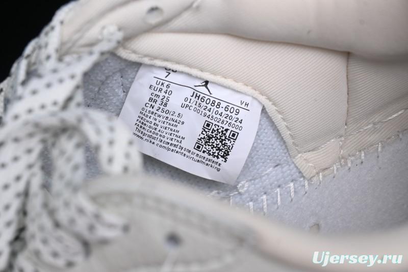 Nike Travis Scott x Fragment Design x Air Jordan 1 Low OG SP AJ1 Supreme Collaboration - Light Beige White Low Top Casual Sneakers - JH6088-609