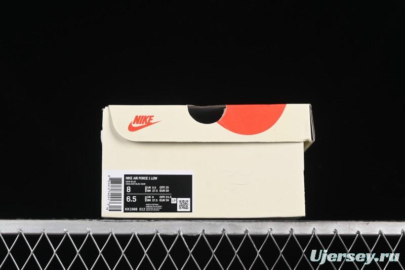 Nike Air Force 1 '07 Low Dior Collaboration - Light Blue Knit Swoosh Low-Top Casual Sneakers - KK1988-012