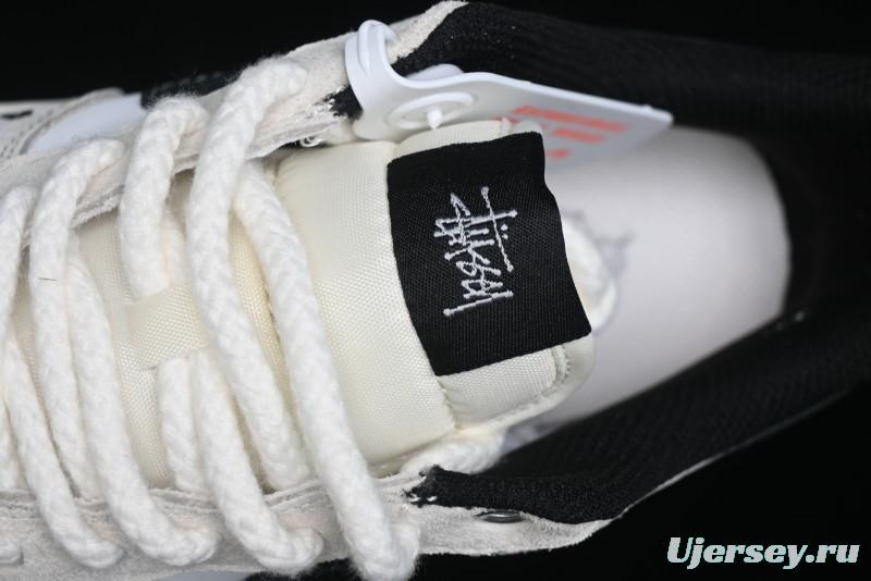 Nike Air Force 1 '07 Low Stussy Collaboration - AF1 Light Grey Red Tag Low-Top Casual Sneakers SJ6698-009