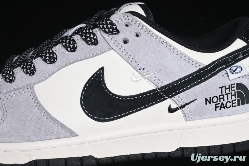 Nike SB Dunk Low The North Face Collaboration - Grey Black Double Swoosh Anniversary Custom Low-Top Casual Skate Shoes - XX3168-108