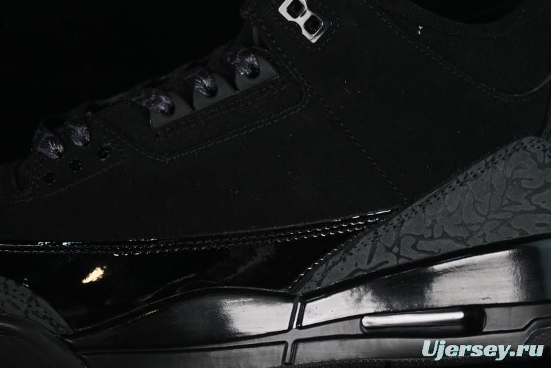 Nike Air Jordan 3 Retro Basketball Shoes in Midnight Black - CT8532-001