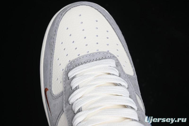 Nike Air Force 1 '07 Low Stussy Collaboration - Grey Brown Flyknit Low-Top Casual Sneakers - KK1988-025