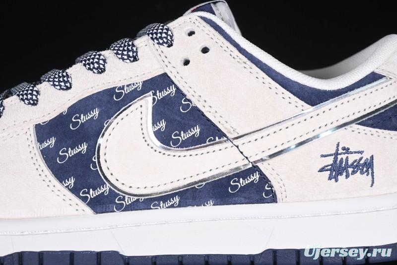 Nike SB Dunk Low Stussy Collaboration - Light Blue Pig Anniversary High-End Custom Low-Top Casual Skate Shoes - XX2025-528