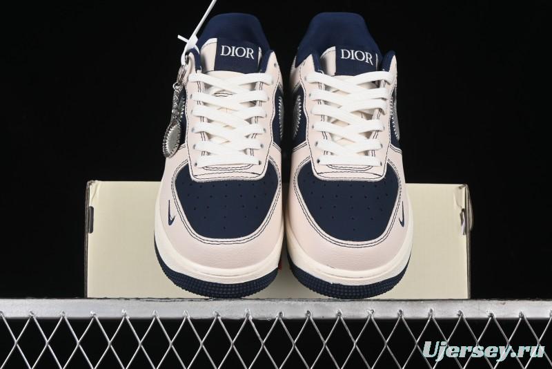 Nike Air Force 1 '07 Low Dior Collaboration - Light Blue Knit Swoosh Low-Top Casual Sneakers - KK1988-012