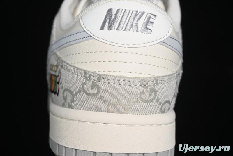 Nike SB Dunk Low Gucci Collaboration - Smoke Grey Sole Anniversary High-End Custom Low-Top Casual Skate Shoes - XX2025-802