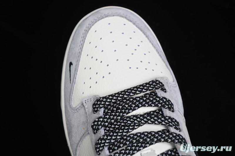 Nike SB Dunk Low The North Face Collaboration - Grey Black Double Swoosh Anniversary Custom Low-Top Casual Skate Shoes - XX3168-108