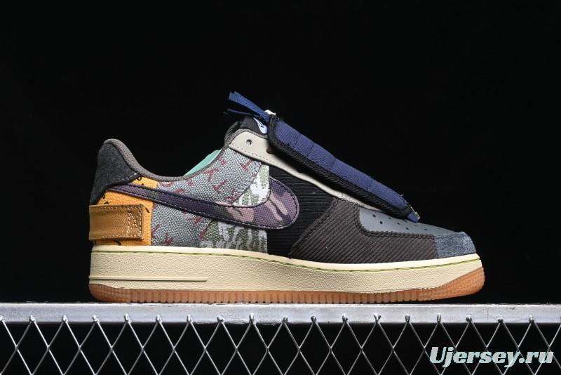 Nike Travis Scott x Air Force 1 Low Casual Sneakers with Full-Length Air Cushion - CN2405-900