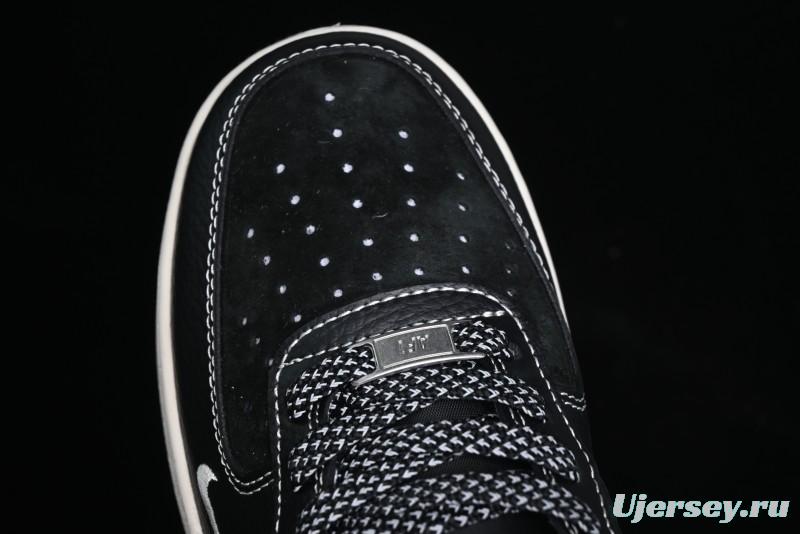 Nike Air Force 1 '07 Low Stussy Collaboration - All Black Low-Top Casual Sneakers - XZ6188-311