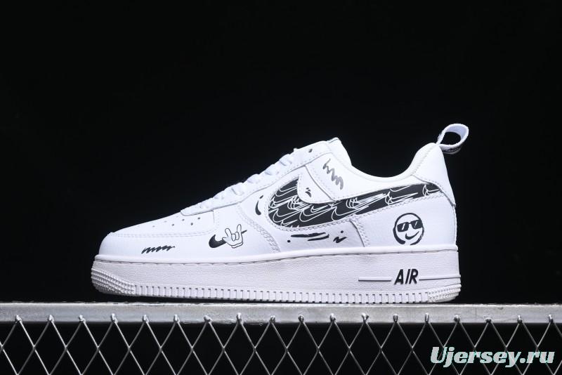 Nike Air Force 1 '07 Low "Smiley Face" Casual Sneakers - FB8971-020