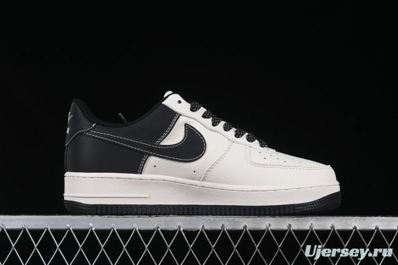 Nike Air Force 1 '07 Low Stone Island x Supreme Collaboration Beige Black Patchwork Low-Top Casual Sneakers - HH7518-042