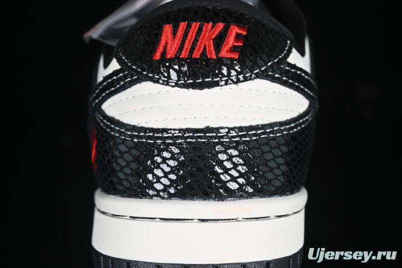 Nike SB Dunk Low UN Collaboration Year of the Snake Limited Edition Dual-Tone Black Snake Anniversary Custom Low-Top Casual Skate Shoes - AG3702-853