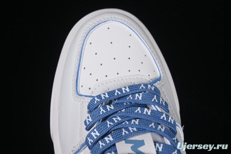 New York Yankees MLB Chunky Liner Denim Monogram Lightweight Elevated Platform Casual Sneakers - 3ASXD025N50BLS