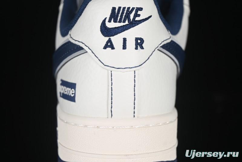 Nike Air Force 1 '07 Low Supreme Collaboration Navy Blue Line Low-Top Casual Sneakers - XZ6188-019
