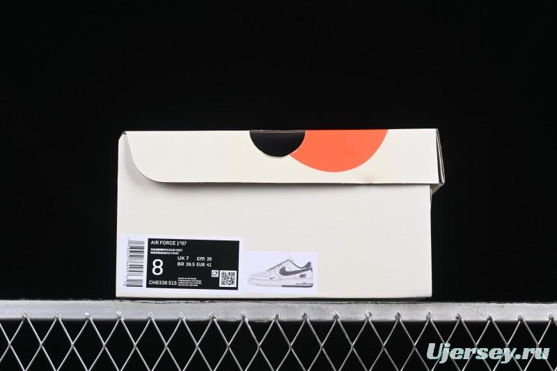 Nike Air Force 1 '07 Low Collaboration Sneakers with Black Stitch Dual-Color Sole - CH6336-515