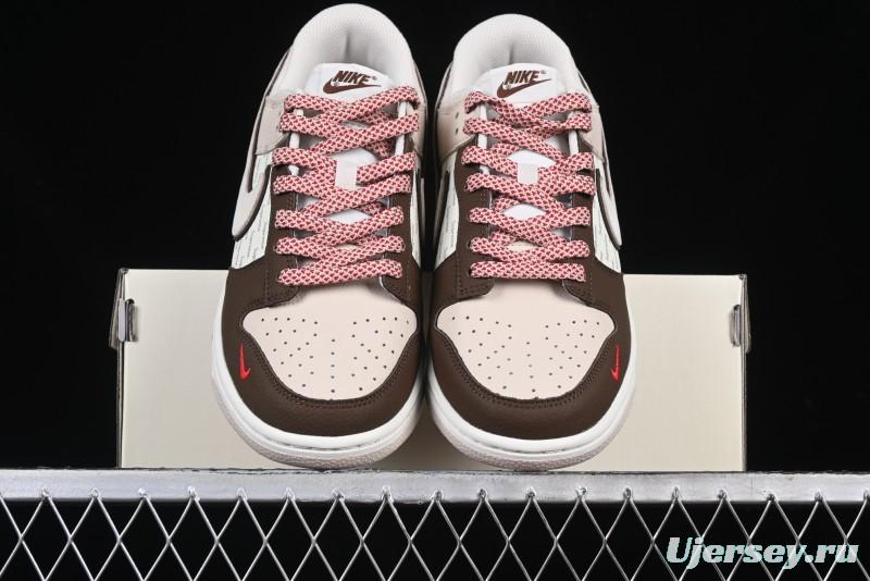 Nike SB Dunk Low Supreme Collaboration Bullet Screen White Check Anniversary High-End Custom Low-Top Casual Skate Shoes - DJ2024-091